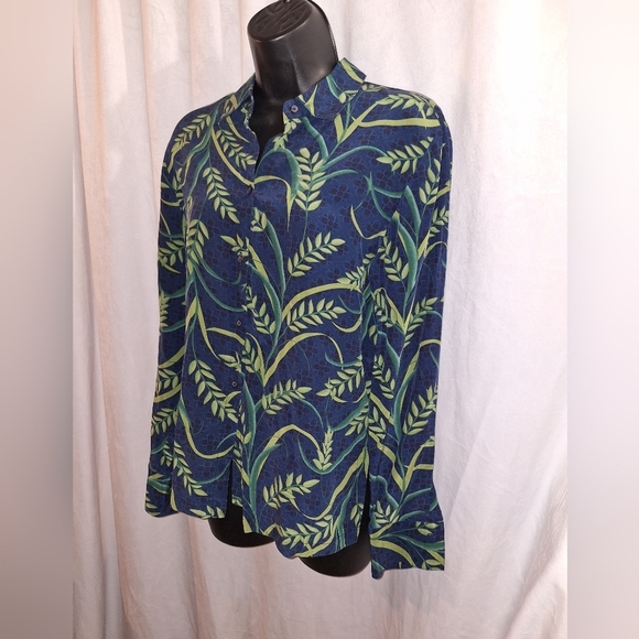 Norton McNaughton Blue and Green Button Down Shirt - Picture 3 of 5